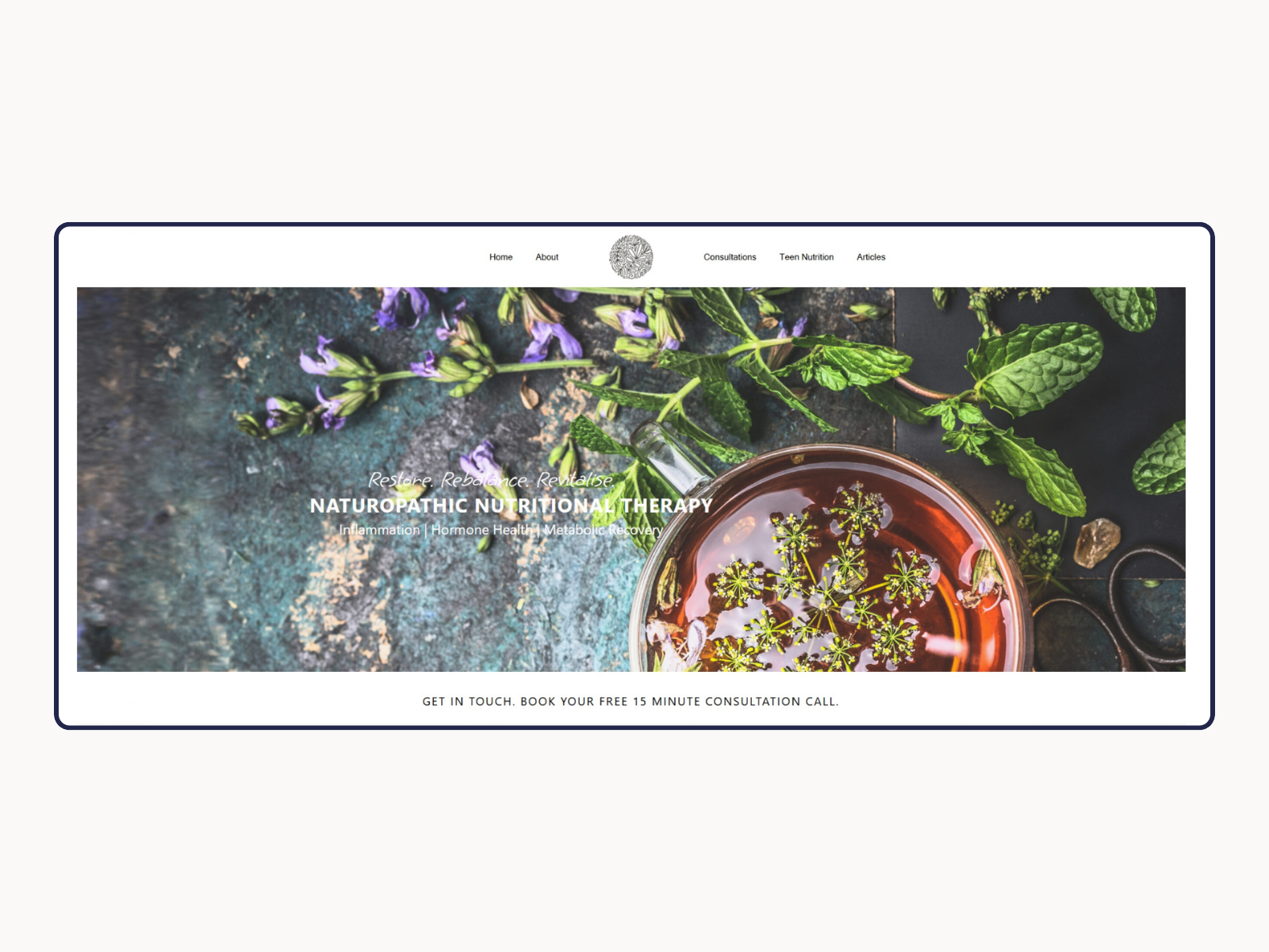 Homepage banner of felicitywildenutritionaltherapy- Registered Nutritional Therapist